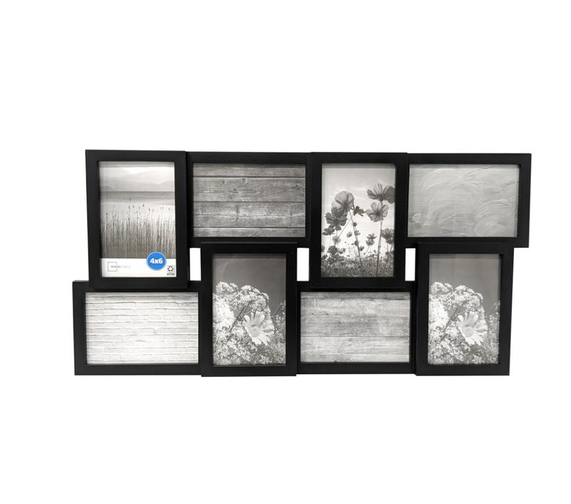 4x6 8-Opening Linear Gallery Collage Picture Frame, Rustic Gray