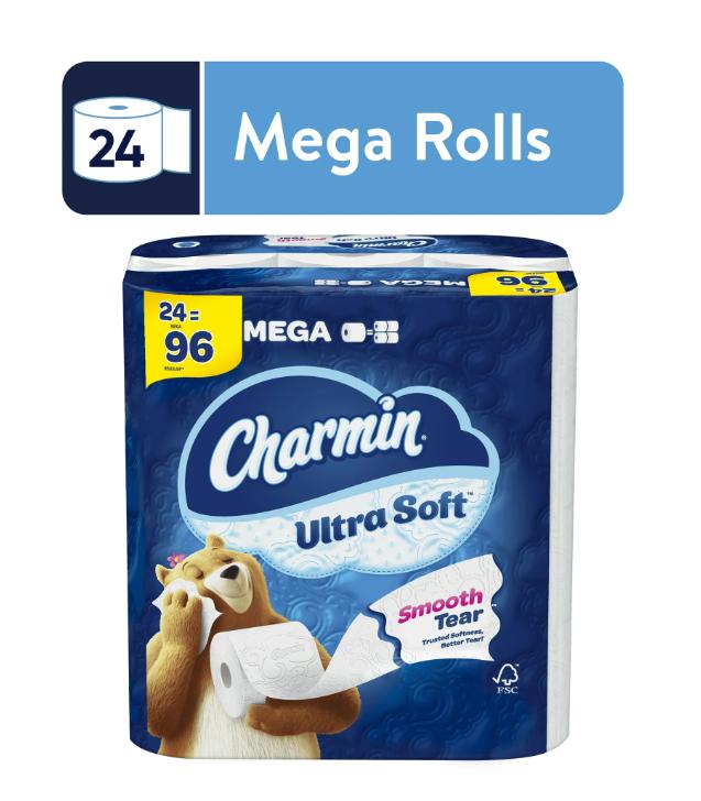 Charmin Ultra Soft Toilet Paper 24 Mega Rolls - 224 Sheets per Roll