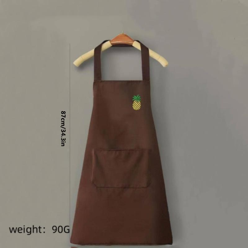 Cute Cartoon Pattern Apron, 1 Count Waterproof & Oil-proof Kitchen Apron with Pocket, Kitchen Cooking Apron for Men & Women