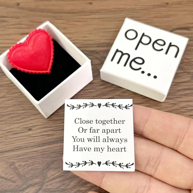 Mini Gift Set, 1 Set Including 1 Count Heart Shaped Pendant & 1 Count Gift Card & 1 Count Gift Box, Gift for Boyfriend & Girlfriend, Party Gift