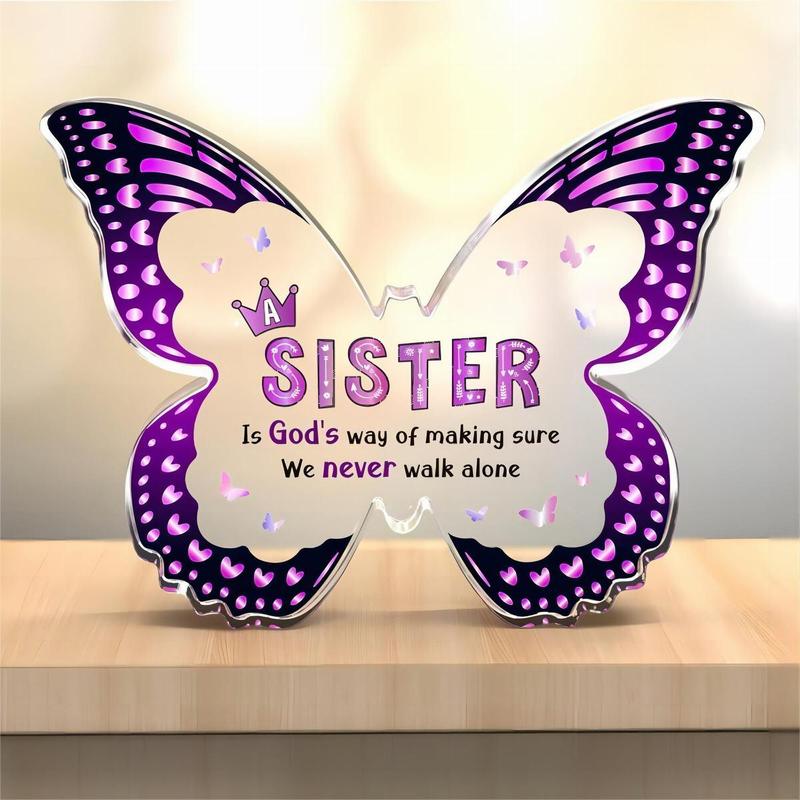 Butterfly Shaped Acrylic Ornament, Creative Sister Gift, Sister Birthday Gift, Unique Sister Gift, Gift for Sister, Wedding Gift