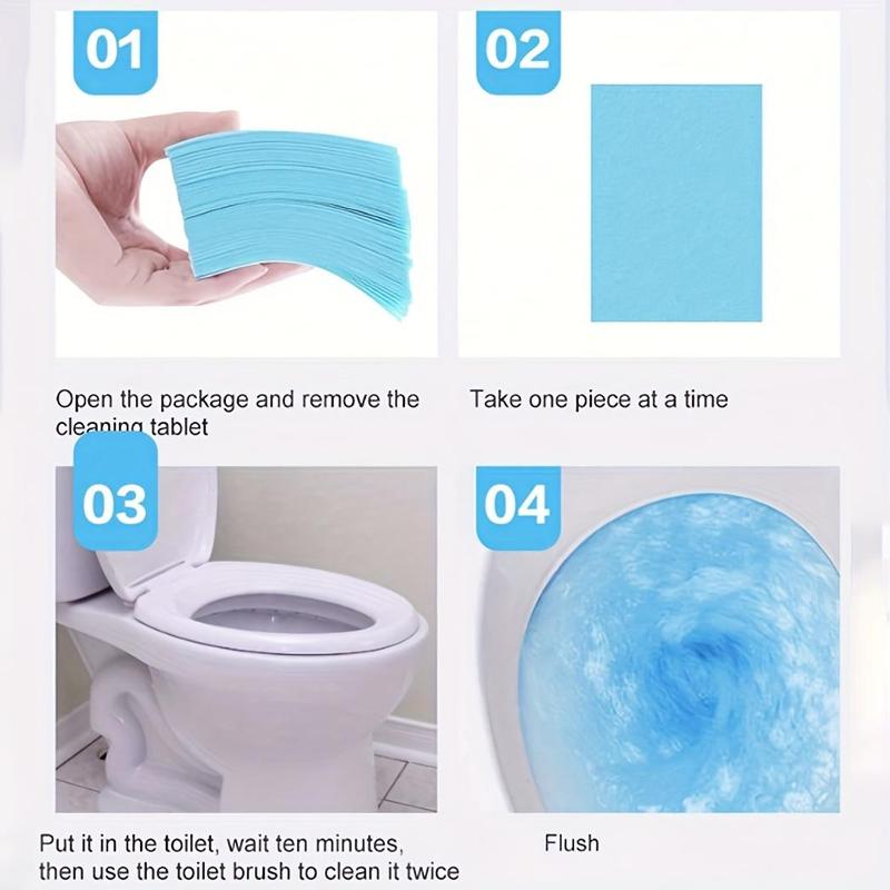 Toilet Cleaning Sheet, 60pcs Toilet Odor Remover Cleaner, Multifunctional Household Floor Cleaning Sheet for Home Dormitory Office Hotel Salon