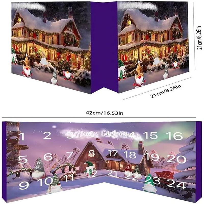 Christmas Advent Calendar Gift Box, Christmas Gift Party Blind Box, Contains 24 Gnome Design Dolls, Perfect Gift for Holidays