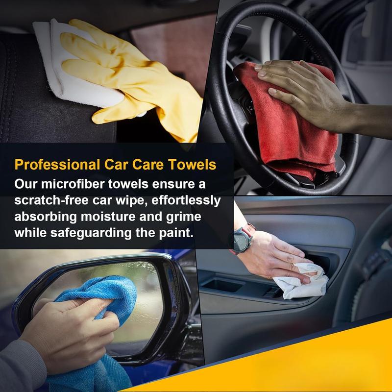 Shop Towels Rags, 150 Pack Reusable Shop Rags Bulk Microfiber Cleaning Cloth Lint Free Cleaning Towels for Car Kitchen Automotive Bar Mechanic Restaurant Garage, 11.5