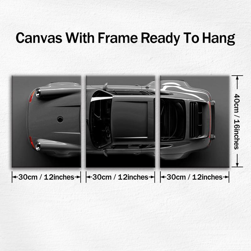 Fashion Car Pattern Canvas Painting with Frame, 3 Counts set Modern  Car Posters Wall Art, Wall Decor for Home Living Room Bedroom Office