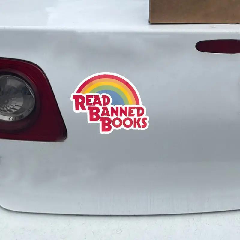 Read Banned Books Sticker, Waterproof Vinyl Sticker, Durable Bumper Sticker for Car, Laptop, Water Bottle, Tool Box, Outdoor Use