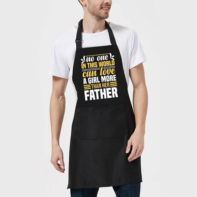 Drawelry Funny Aprons for Men Dad: Birthday Gifts Grill Cooking BBQ Waterproof Apron for Dad, Adjustable Neck Strap Kitchen Baking