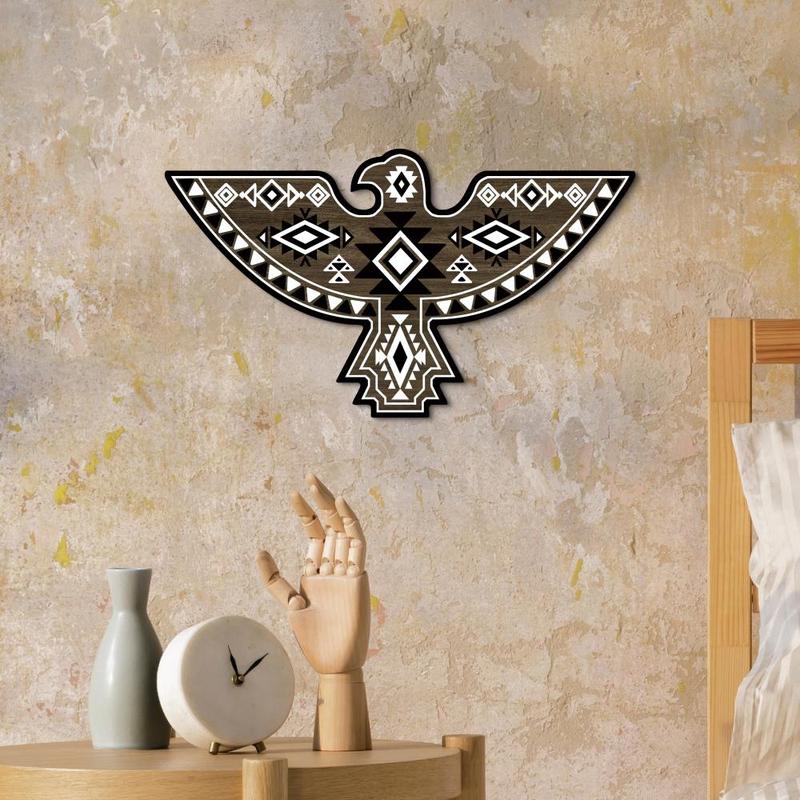 Eagle Shaped Wooden Sign, 1 Count Wall Art Decor, Wall Decor for Home Farmhouse Coffee Shop Living Room Office Studio Bar Pub Cafe Club