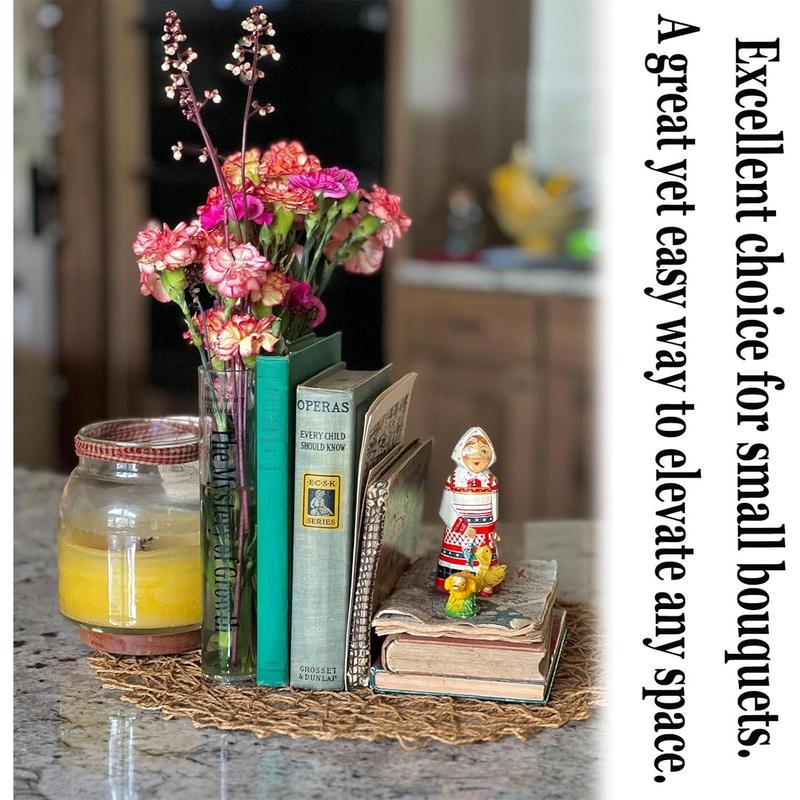 Clear Book Flowers Vase - Cute Bookshelf Decor; Unique Vase for Book Lovers, Artistic and Cultural Flavor Acrylic Vases for Home Office Decor, A Book About Flowers (Clear - B) Ornaments Ornaments