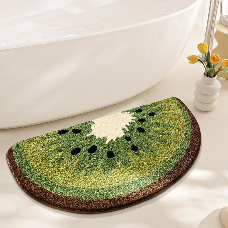 Cute Fruit Slice Pattern Bath Mat, 1 Count Quick Dry Non-slip Bathroom Mat, Washroom Bathroom Carpet, Decorative Rug, Home Decor