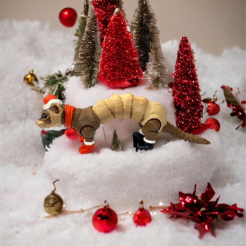 Sable Ferret - Articulated 3D Printed - Unique Home Decor Ornament