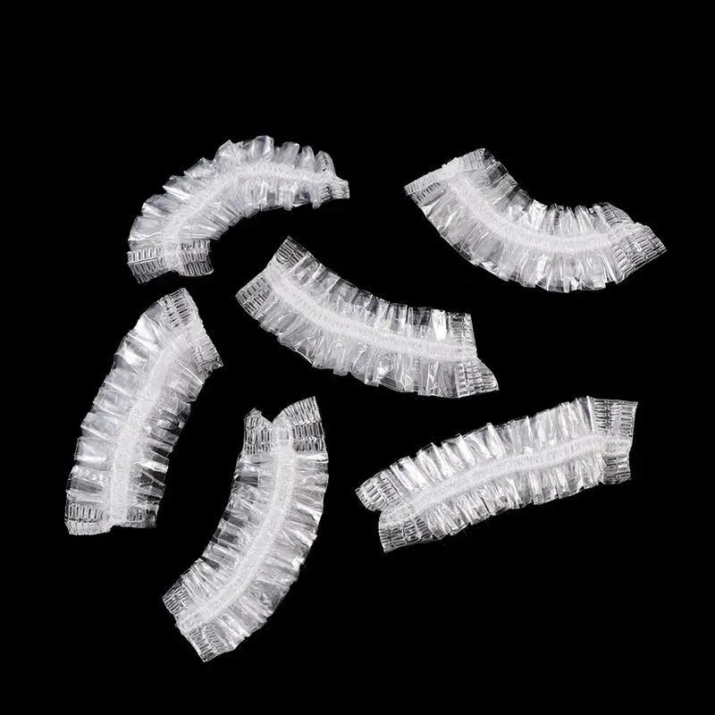 100pcs Disposable Clear Elastic Ear Cover, Ear Protection Cap For Hair Dyeing, Showering & Bathing