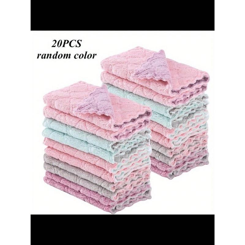 10 20pcs Kitchen Towels And Dishcloths Rag Set 9.4in*5.5in Small Dish Towels For Washing Dishes Dish Rags For Everyday Cooking Baking-Random Color,Kitchen,Bathroom,Home,Household Supplies