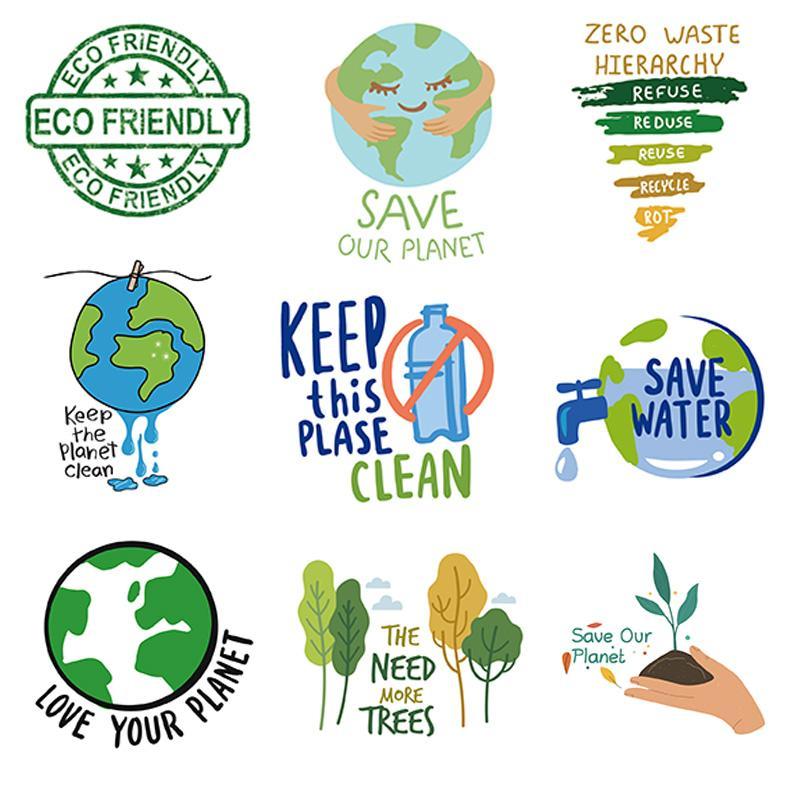 Earth Day Themed Sticker, 50pcs set Waterproof Self Adhesive Decor Paper, Decor Sticker for Gift Greeting Card Water Bottle Laptop Phone