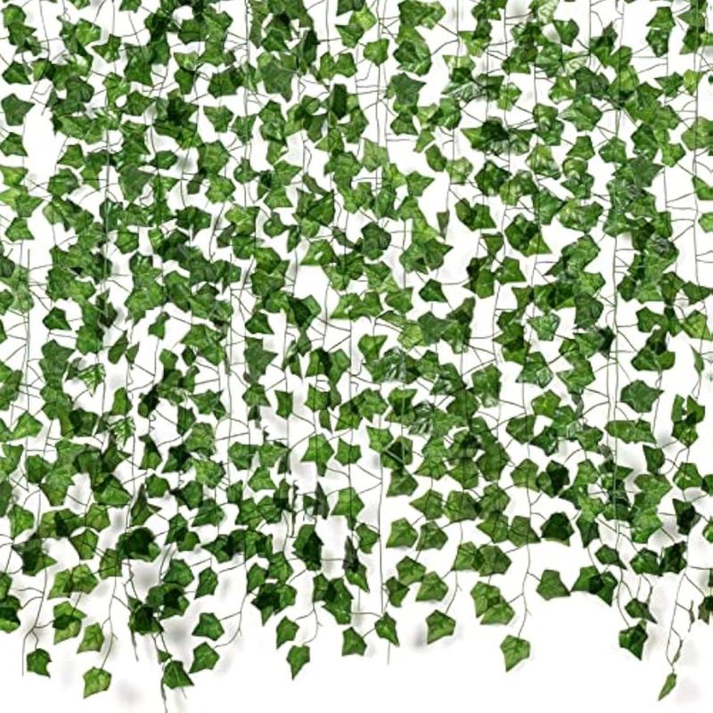 Fake Vines for Room Decor(12 Pack 84 Feet) Aesthetic Artificial Plant Ivy Leaves Hanging Greenery Garlands for Home Bedroom Wall Wedding Party Decor