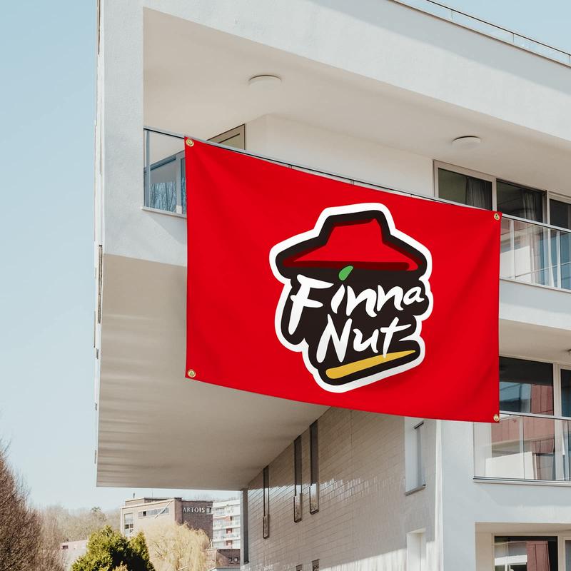 Finna Nut Flag 3x5ft Banner Funny Flag Polyester Durable with Brass Grommet for College Dorm Room Decor Christmas Hanging