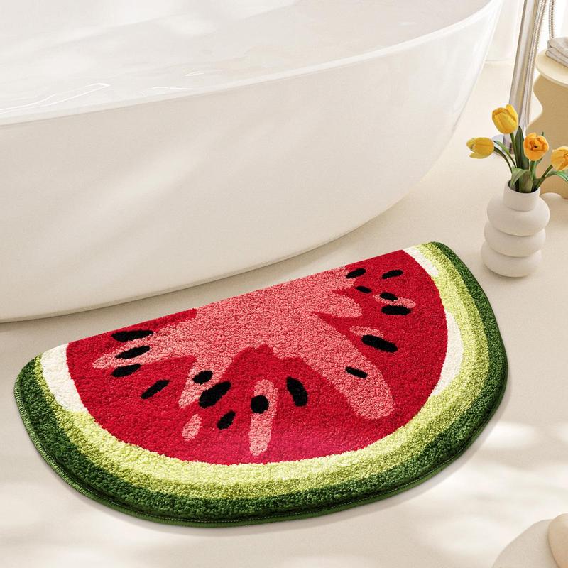 Cute Fruit Slice Pattern Bath Mat, 1 Count Quick Dry Non-slip Bathroom Mat, Washroom Bathroom Carpet, Decorative Rug, Home Decor