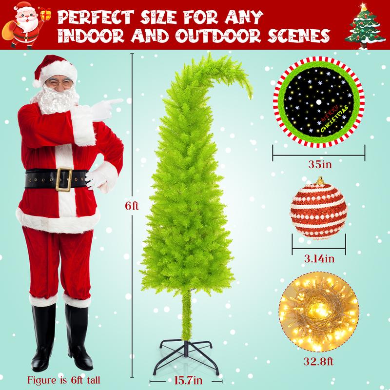 Flocked Green Christmas Tree 6ft | Create a Cozy Winter Wonderland | Perfect Festive Decor for Home, Office & Holiday Parties