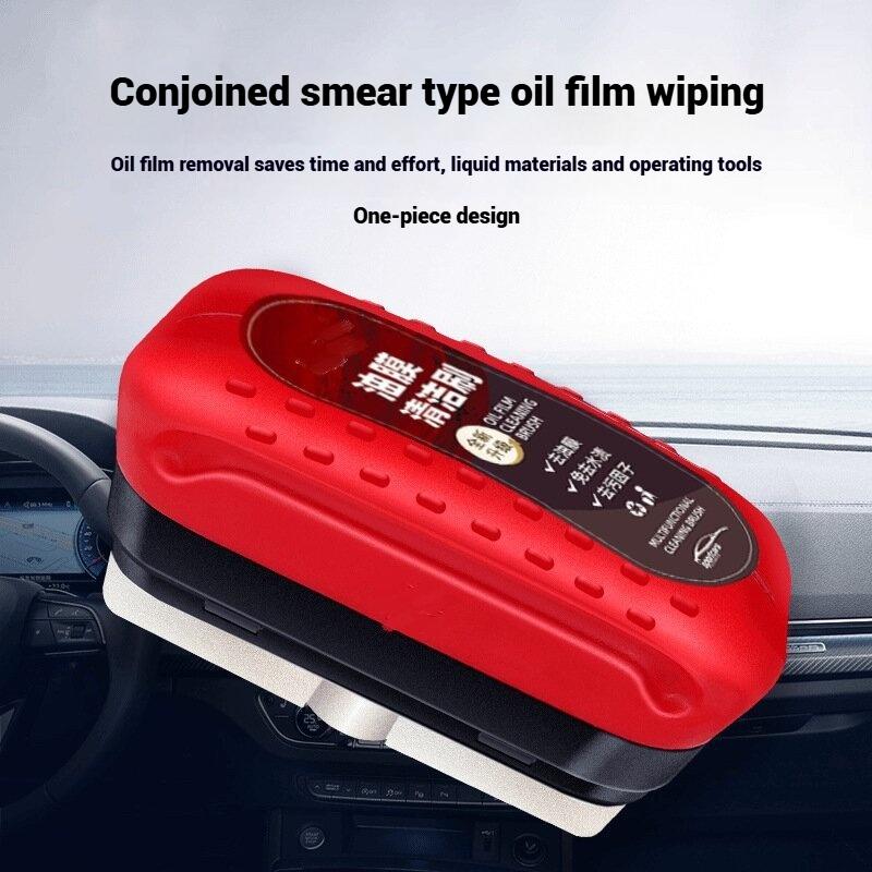 Car Glass Carburetor Oil Film Remover Strong Front Inner Windshield Stain Cleaning Brush Car Windshield Brush with Oil Film Remover