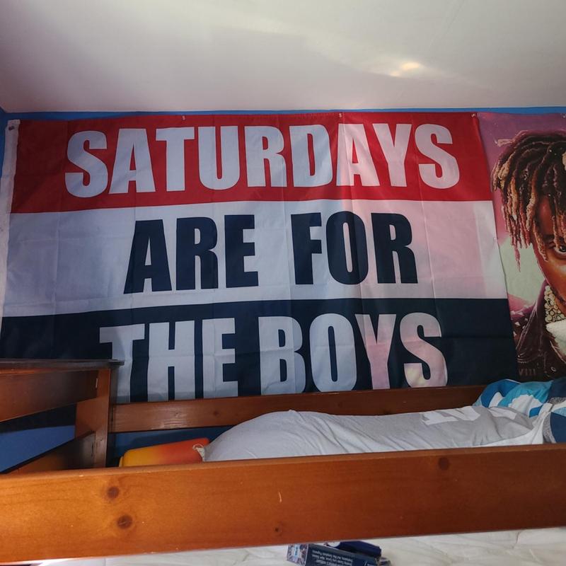 Letter Pattern Flag, Saturdays Are for The Boys Slogan Flag, Party Decorative Banner, Hanging Banner for Home Party Decoration