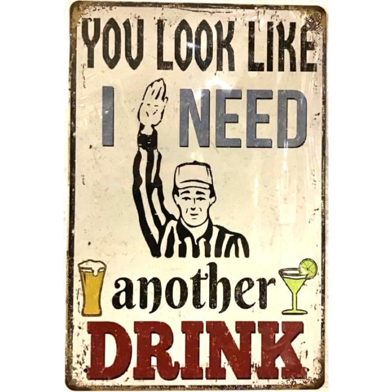 TIN SIGN new 8x12 Football referee funny drinking beer alcohol bar man cave C44