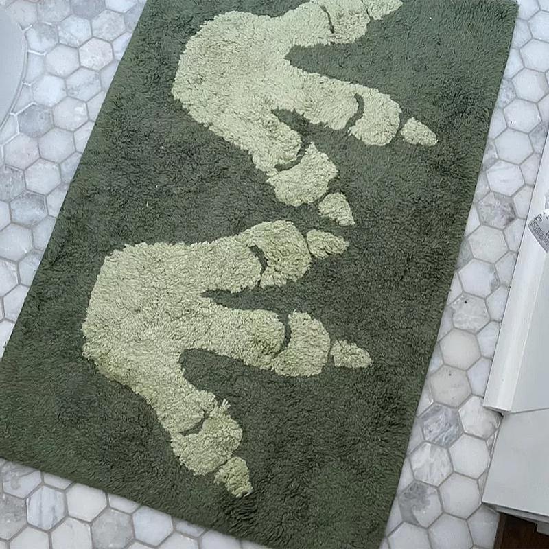 Dinosaur Feet Bath Rug - Cute Dinosaur Feet,Non Slip Bathroom Rug Water Absorbent Bath Rug Mat for, Shower, Bedroom (Dinosaur Feet),Bathroom Rugs Mats Water Absorbent Non-Slip Mat Used in Bathroom, Shower, Room, Etc.