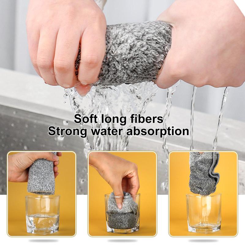 Cleaning Supplies 2024 Kitchen Dishcloth, 12pcs Reusable Multi-function Dishcloth, Household Essentials, Super Absorbent Cleaning Cloth, Cleaning Tools Supplies for Home Kitchen Bathroom Living Room, Summer for Gift