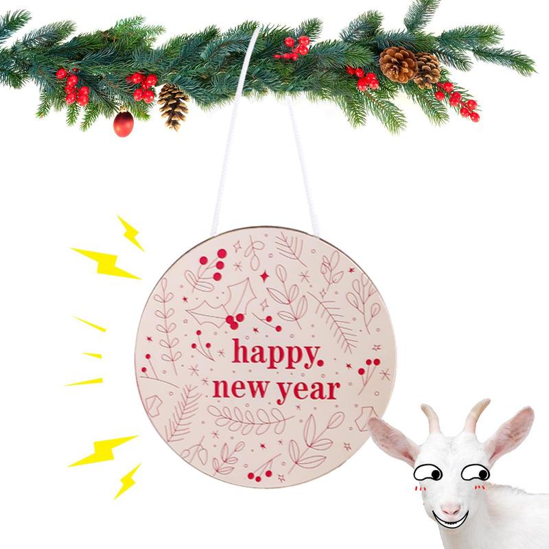 Prank Goat Scream Ornament Ornament, 1 Count Wooden Hanging Christmas Tree Holiday Party Decoration, Surprise Ornament for Home Party Decor