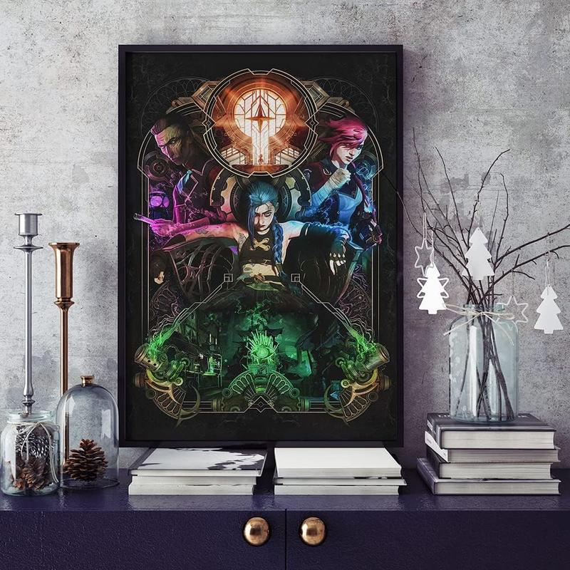 Arcane Jinx animated movie poster Canvas Prints Wall Art poster Home Decor Room Anime Design (A,24x36inch Unframed)