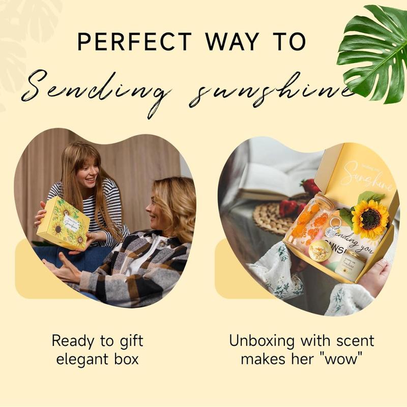 Birthday Gifts for Women, Get Well Soon Gifts Sending Sunshine Sunflower Gift Baskets Self Care Gifts for Women  Friends Bestie Sister Mom Female