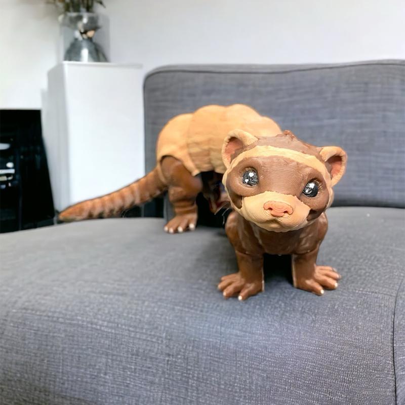 Sable Ferret - Articulated 3D Printed - Unique Home Decor Ornament