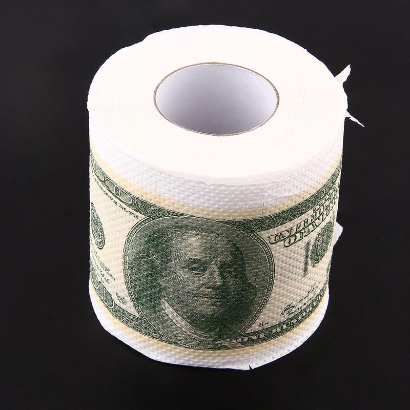 Money Toilet Paper One Hundred Dollar Bill Roll of Toilet Paper Dollar Bill Printed Household Toilet Paper for Bathroom Kitchen Workshop