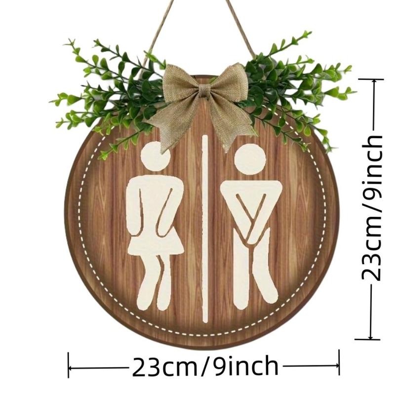 Wooden Welcome Toilet Sign, Creative Toilet Hanging Decor, Hanging Decor for Home Indoor Garden Porch, Home Decor