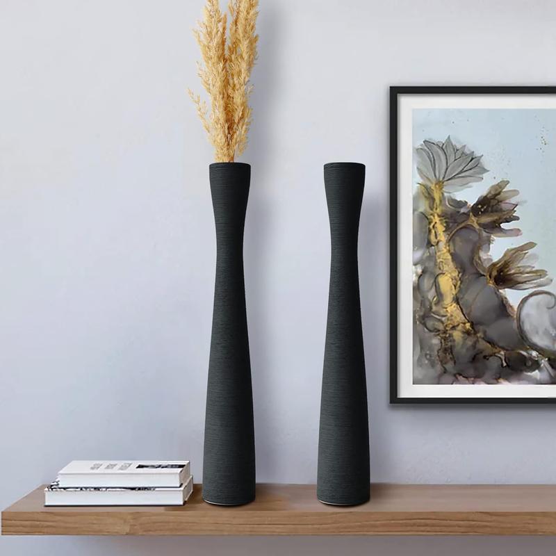 Tall Ceramic Floor Vase for Pampas Grass - Modern 40cm Flower Vase