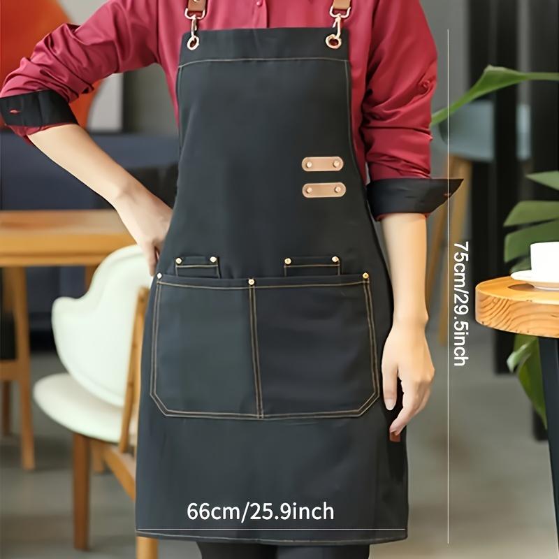 Water-Resistant Apron with Adjustable Straps and Pockets - Stain-Repellent, Durable, and Comfortable Fit for Men and Women. Perfect for Supermarkets, Restaurants, and Milk Tea Shops. Keep Clean and Protected in Style