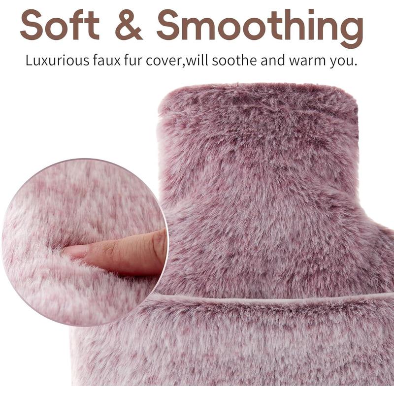 Hot Water Bottle with Cover - 2L Hot Water Bottle with Hand Pocket for Warming Hands and Feet