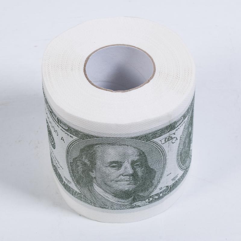 Money Toilet Paper One Hundred Dollar Bill Roll of Toilet Paper Dollar Bill Printed Household Toilet Paper for Bathroom Kitchen Workshop