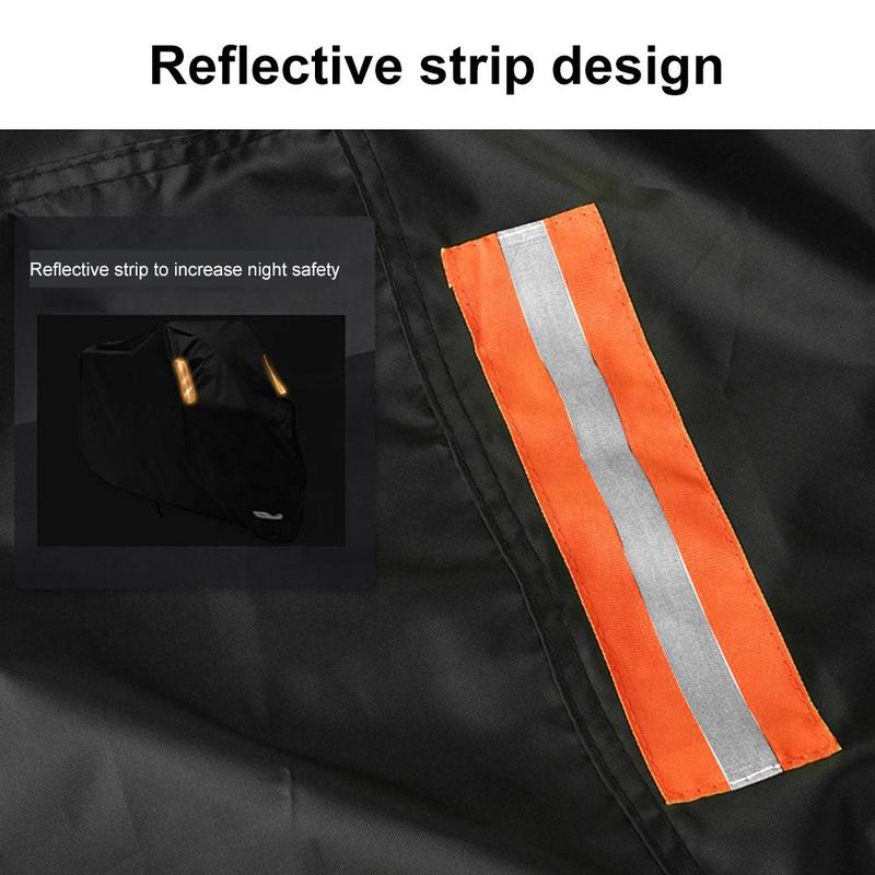 Motorcycle Waterproof Cover, Dustproof & Anti-theft Motorcycle Cover, Reflective Strip Design Universal Motorcycle Cover