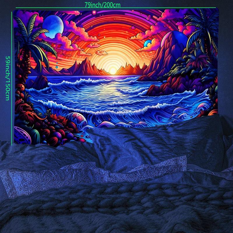 Sunset & Beach Pattern Tapestry, Wall Hanging Tapestry, Wall Art Decor for Home Living Room Bedroom