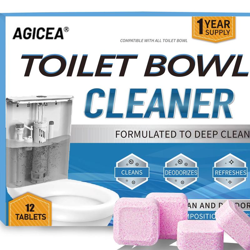 AGICEA Toilet Bowl Cleaner - Pack of 24, Automatic Toilet Bowl Cleaning Tablets for Deodorizing and Descaling Toilet Tanks to Fight Stubborn Stains