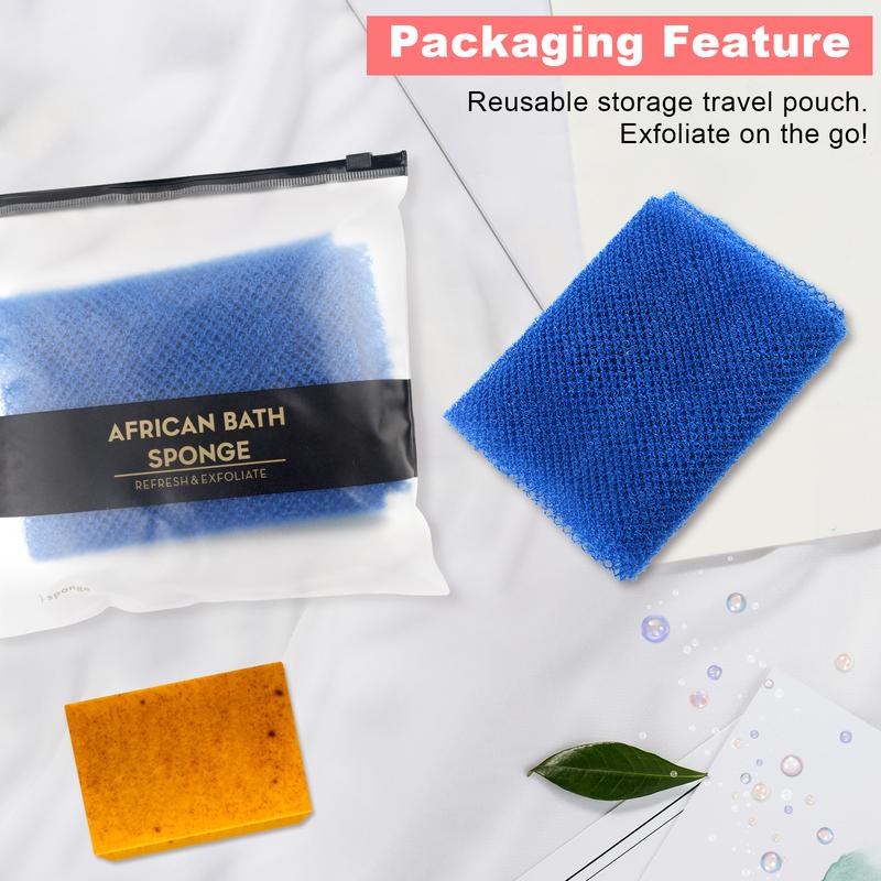 2pcs African Exfoliating Net Sponge -  Exfoliating Sponge for Smooth Skin, Ideal for Bath & Shower, Removes Dead Skin