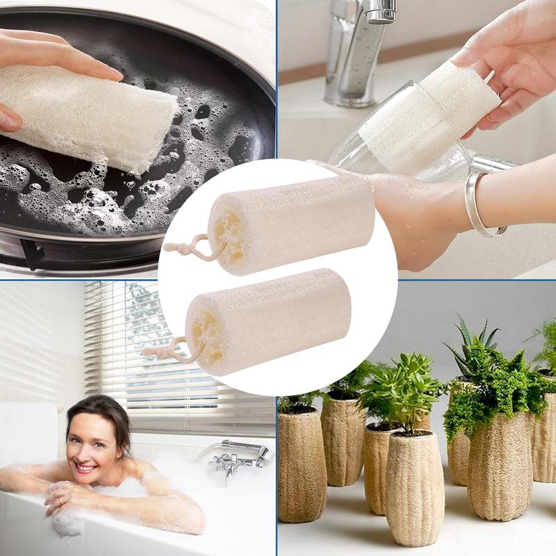 Loofah Sponge (2 Pack), 5  Loofah   Scrubber  Egyptian Loofa    luffa Cleaning for Deep Clean  Care Bath  Shower Men Women