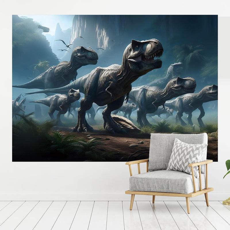 Jurassic Park Themed Party Backdrop, 1 Count Dinosaur Pattern Wall Hanging Banner, Wall Decor for Home Living Room Bedroom Office