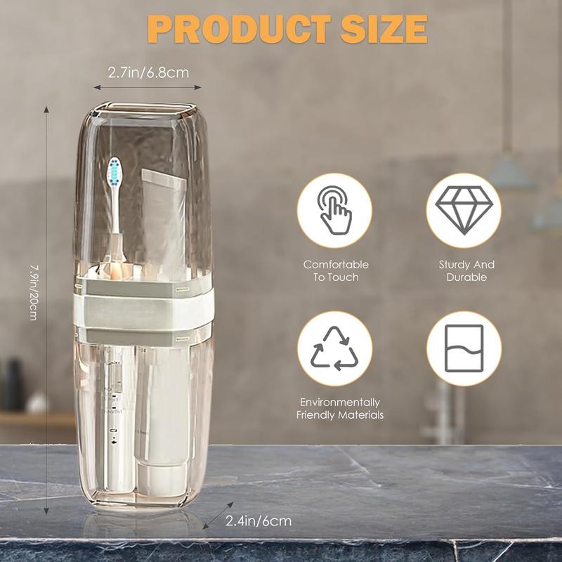 Toothbrush Covers - Travel Toothbrush Case, Electric Toothbrush-Portable Toothbrush Holder with Cover Toothbrush Cup for Home,Shcool, Vacation and Gym(Clear) Bottles