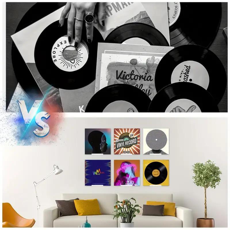 Clear Acrylic Vinyl Record Display Rack, 2 4 6 8 10pcs Wall-mounted Album Display Holder, Floating Display Rack for Music Lovers, Summer Gift, Home Decor