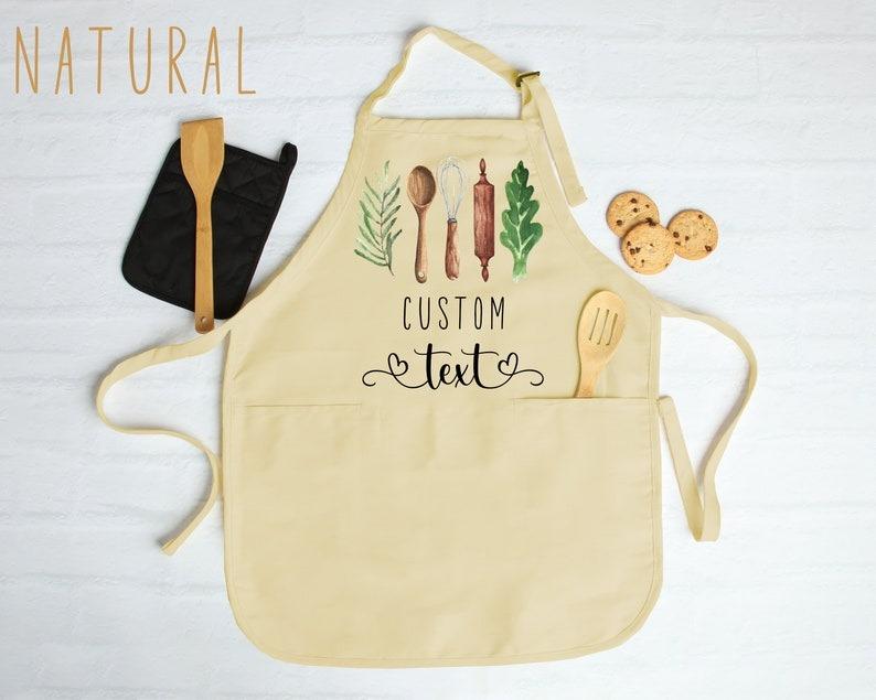 Personalized Apron for Women, Custom Mother's Day Gift, Kitchen Apron for Grandmother, Personalized Gift for Mom, Custom Printed Apron