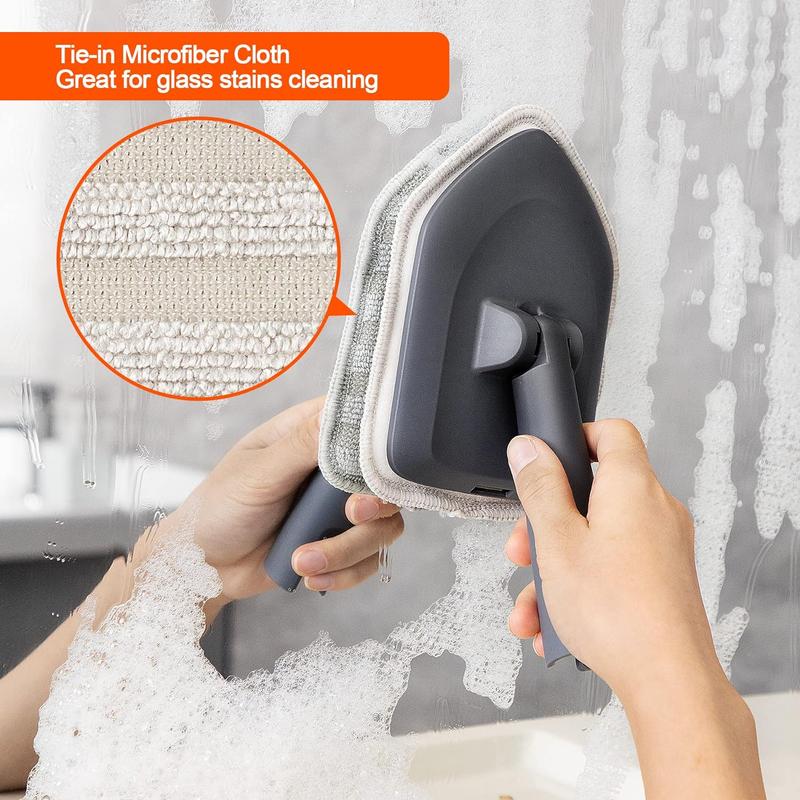 Tile Tub Scrubber Brush with 3 Different Function Cleaning Heads and 56