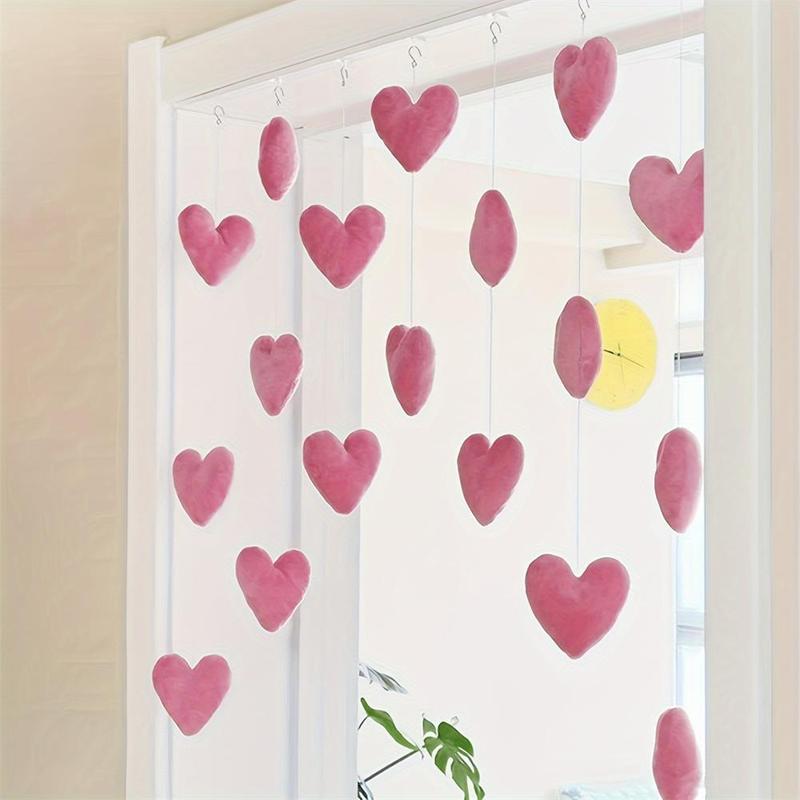 Heart Shaped Hanging Decor, Cute Love Heart Hanging Door Curtains Ornament, Hanging Decor for Home Bedroom Living Room, Party Supplies