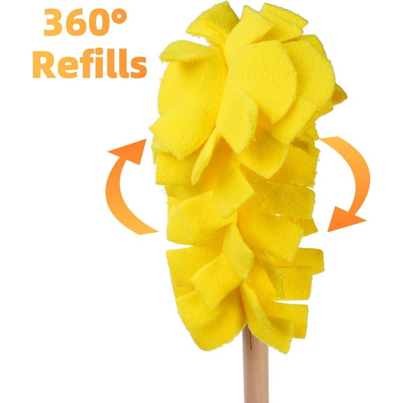 15 Count Reusable Duster Refill, 360° Heavy Duty Duster Pads Refills, Compatible with Swiffer Hand Duster, for Cleaning Ceiling, Fan Hardwoods Window Kitchen Floor