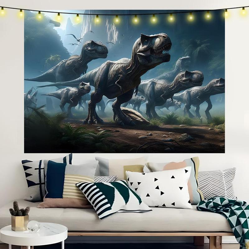 Jurassic Park Themed Party Backdrop, 1 Count Dinosaur Pattern Wall Hanging Banner, Wall Decor for Home Living Room Bedroom Office